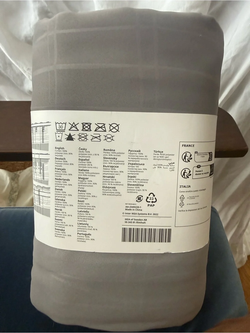 New IKea PRAKTTIDLÖSA 2 Grey Curtain Panels